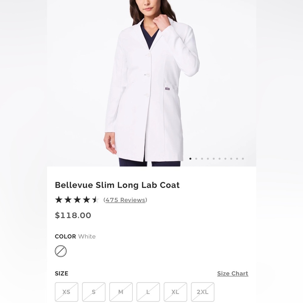 Figs Women's Bellevue Slim Long Lab Coat - Picture 2 of 5
